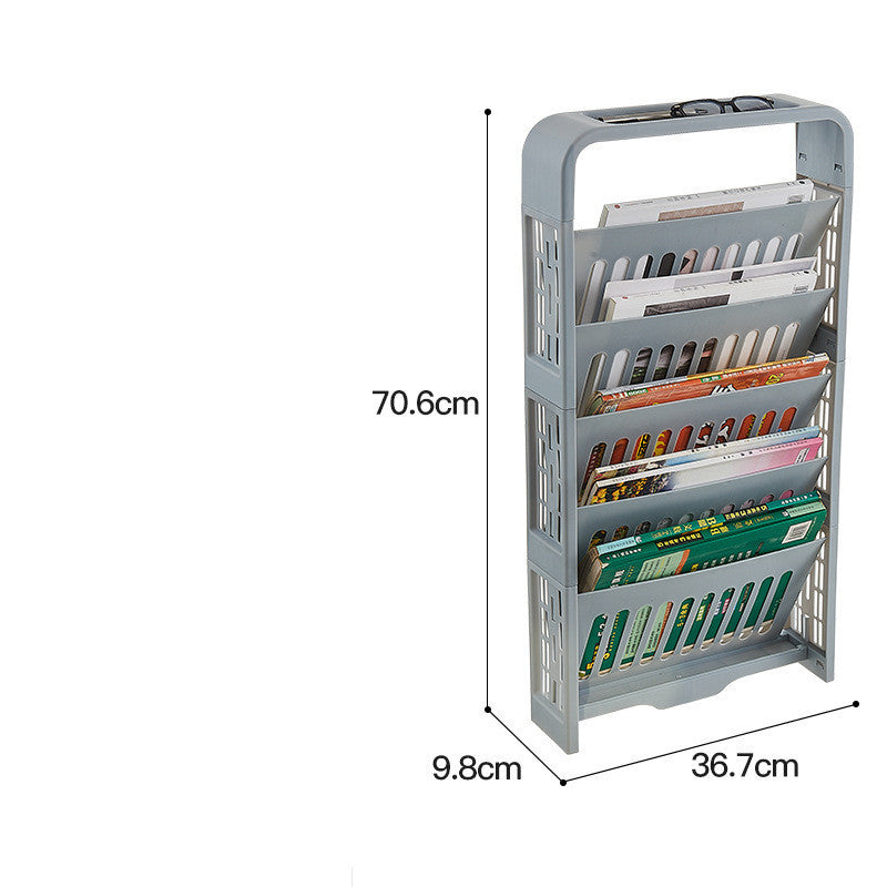 Plastic Household Book Storage And Sorting Shelf