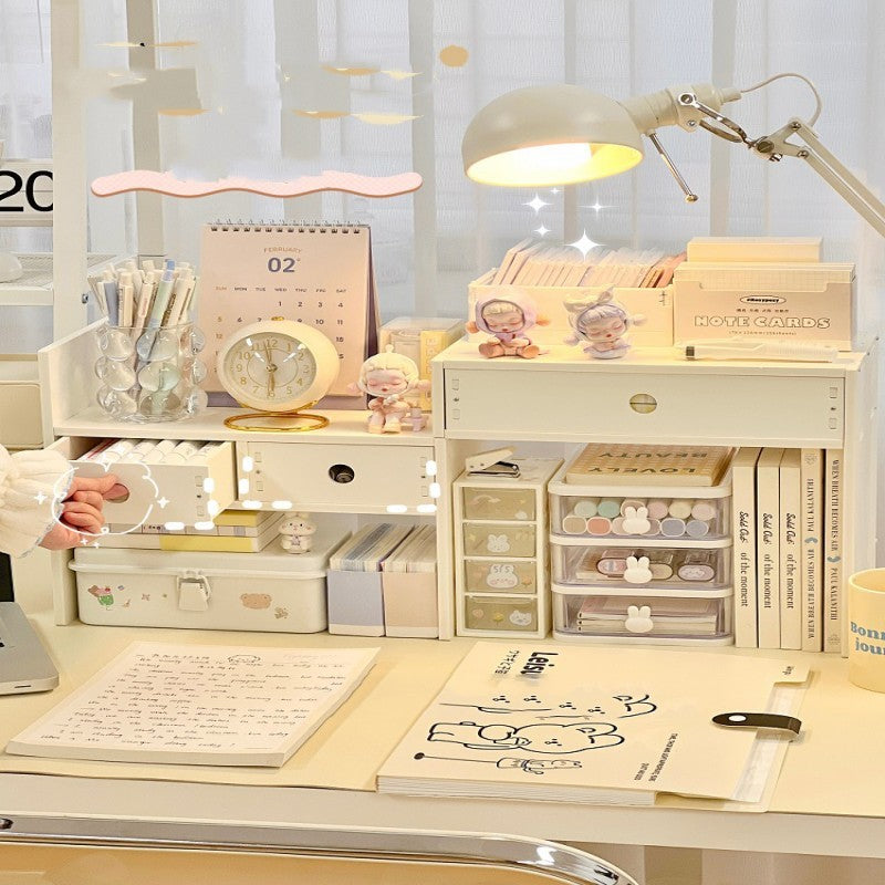 Desktop Combination Shelf Book Stand Student Desktop Book Display Shelf Drawer Type