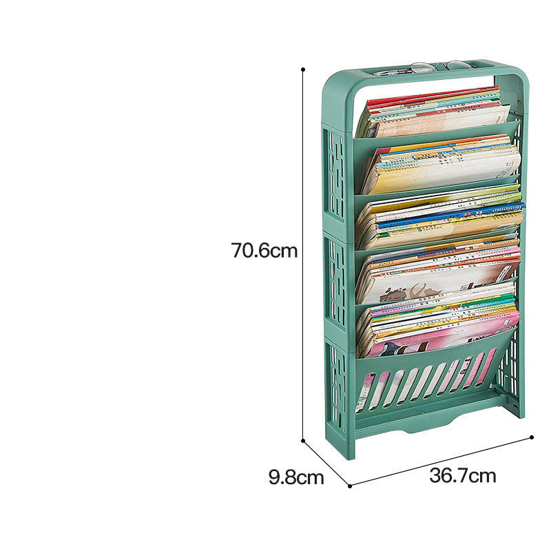 Plastic Household Book Storage And Sorting Shelf