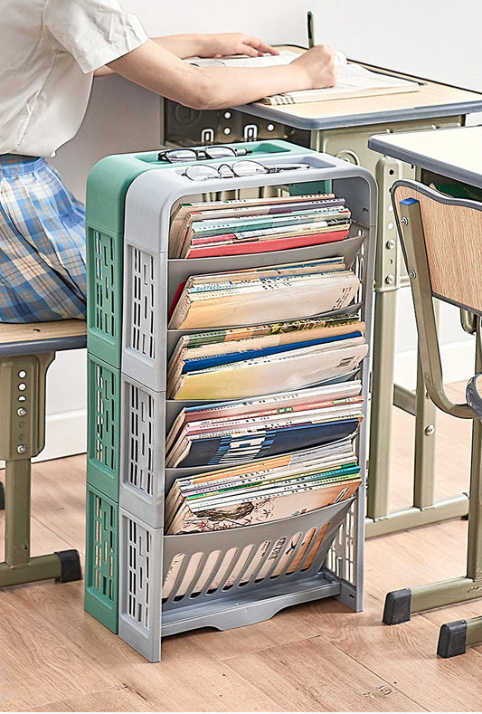 Plastic Household Book Storage And Sorting Shelf